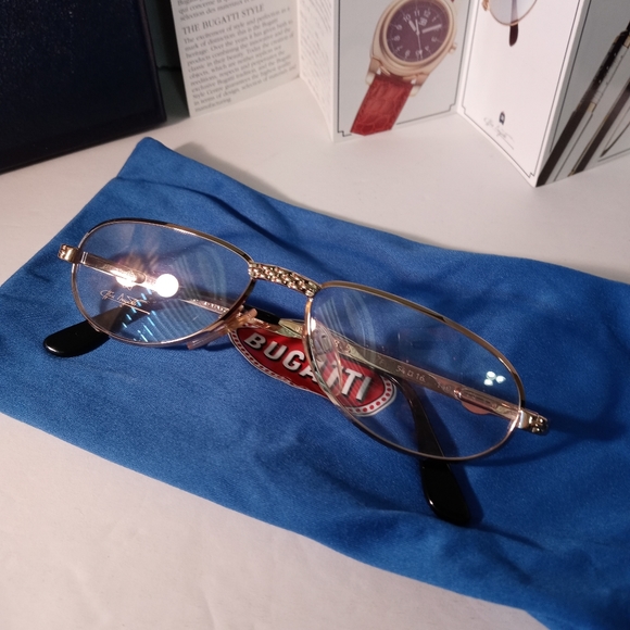 Mens Bugatti 501 platinum plated and 22k eyeglasses 100% - Picture 2 of 6